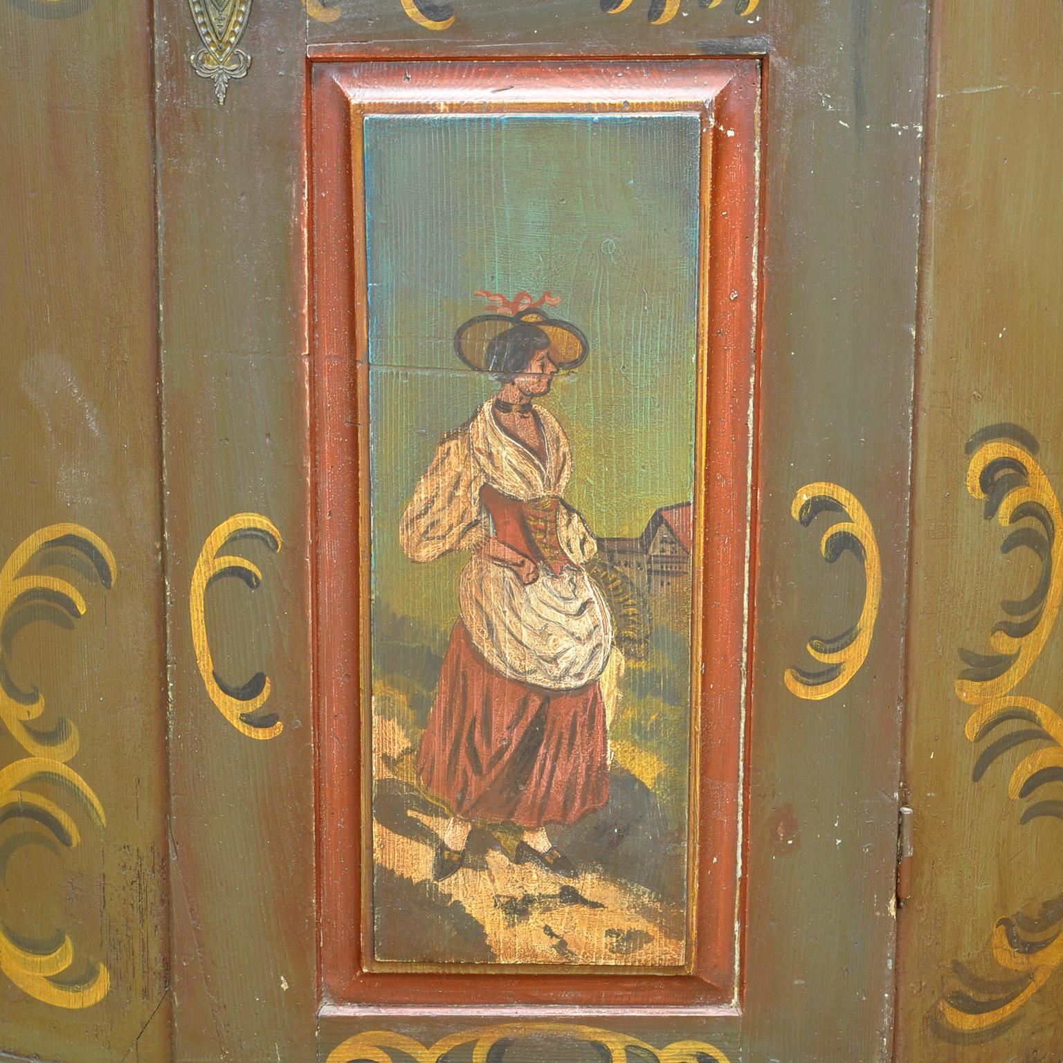 Antique German Hand Painted Cabinet, Circa 1850 For Sale 2