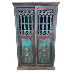 Antique German Hand Painted Cabinet