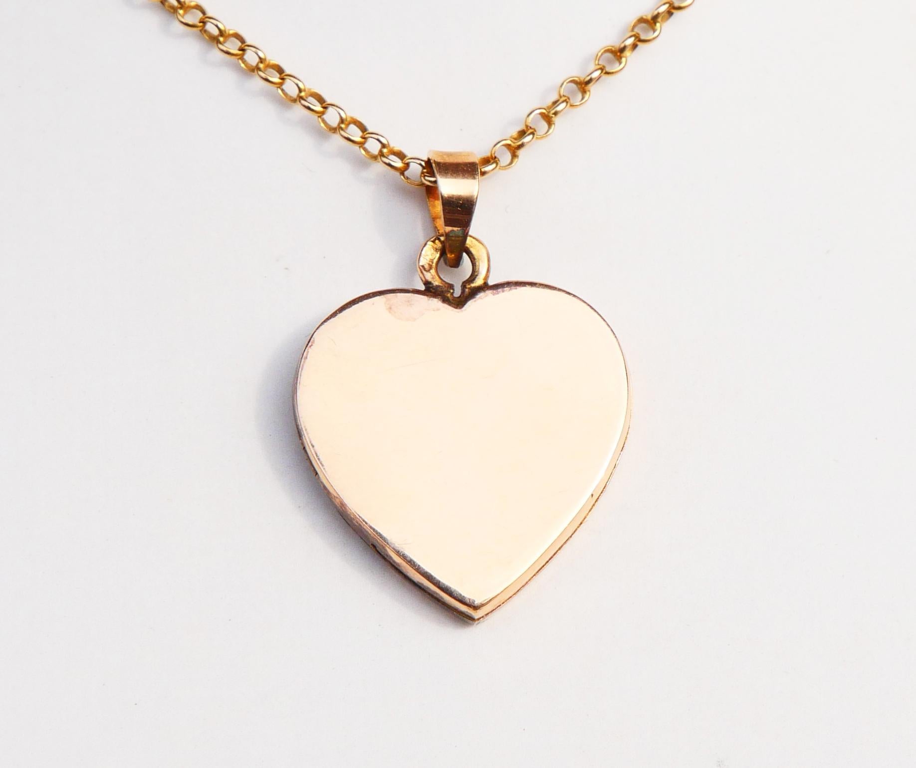 Antico ciondolo tedesco a forma di cuore solido 18K / 5 gr in vendita 1