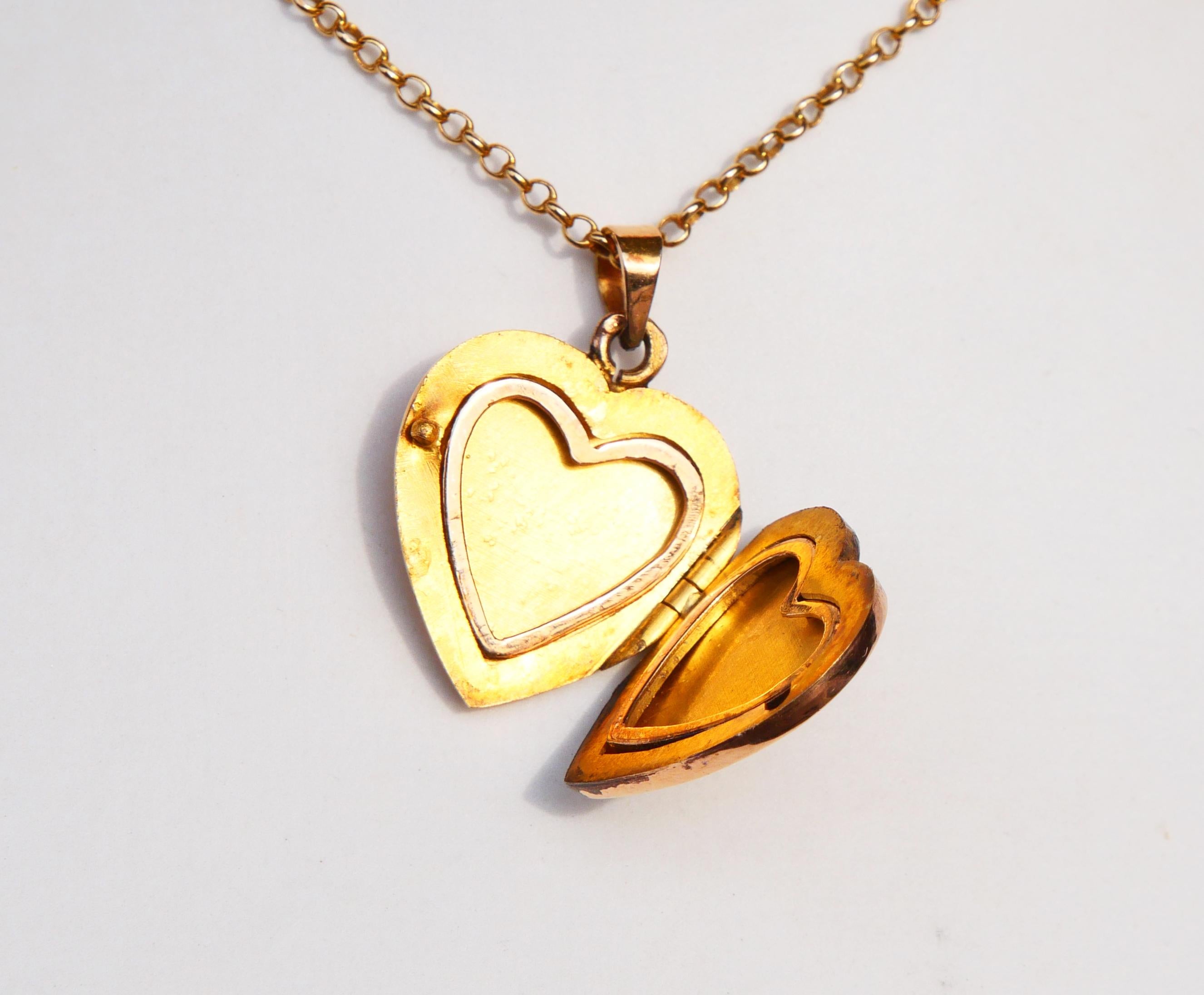 Antico ciondolo tedesco a forma di cuore solido 18K / 5 gr in vendita 2