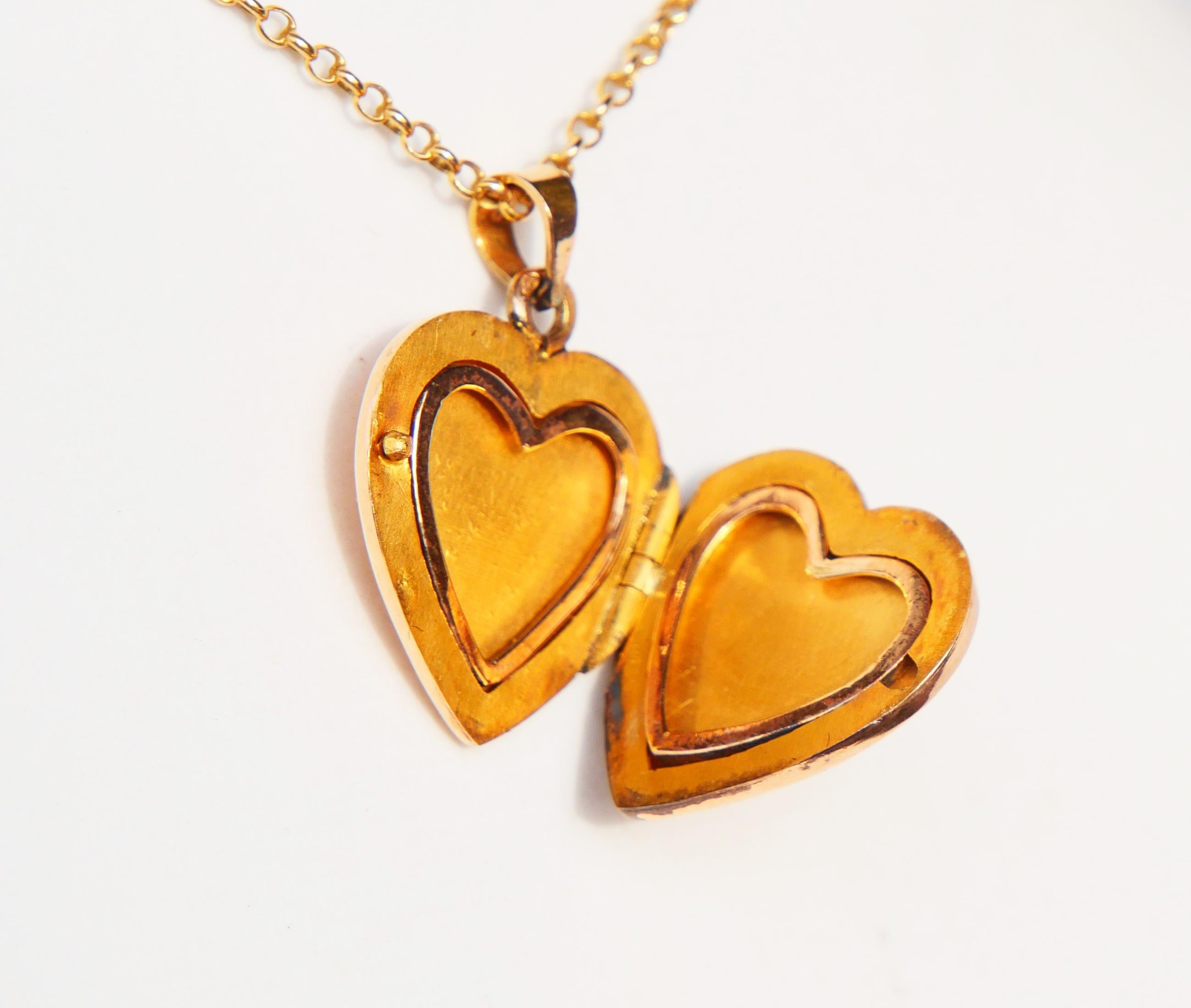 Antico ciondolo tedesco a forma di cuore solido 18K / 5 gr in vendita 3