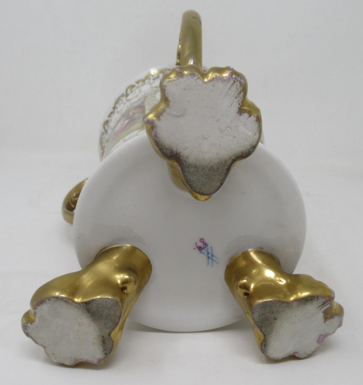 Antique German Helena Wolfson Dresden Three Handle Loving Cup Vase Urn 19thCent 3