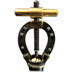 Antique German Horseshoe Design Auto-Puller Corkscrew, circa 1920-1930