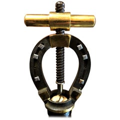 Antique German Horseshoe Design Auto-Puller Corkscrew, circa 1920-1930
