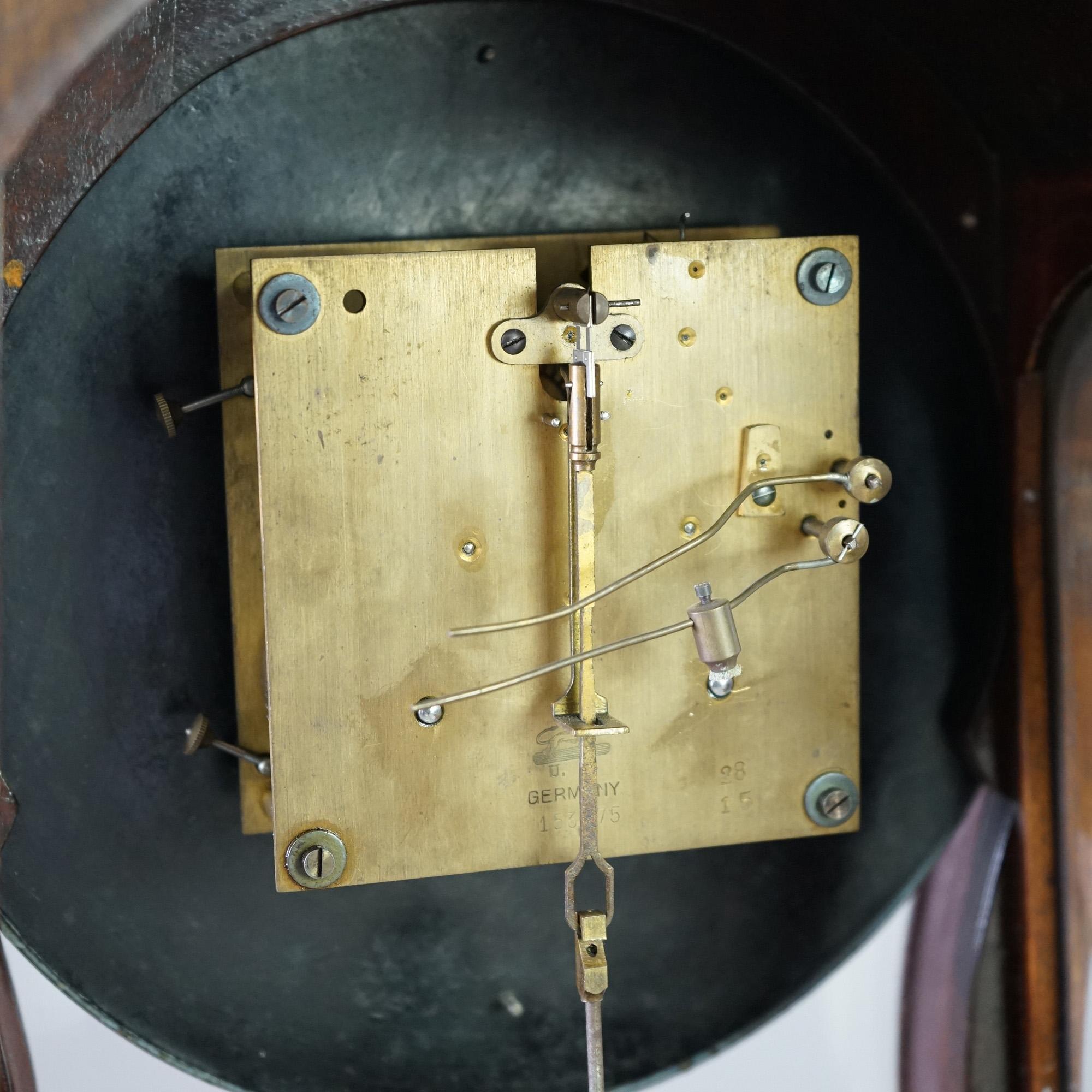 Antique German Hourglass Shaped Mahogany Mantle Clock c1880 6