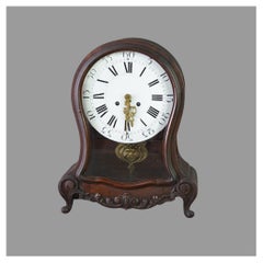 Antique German Hourglass Shaped Mahogany Mantle Clock c1880