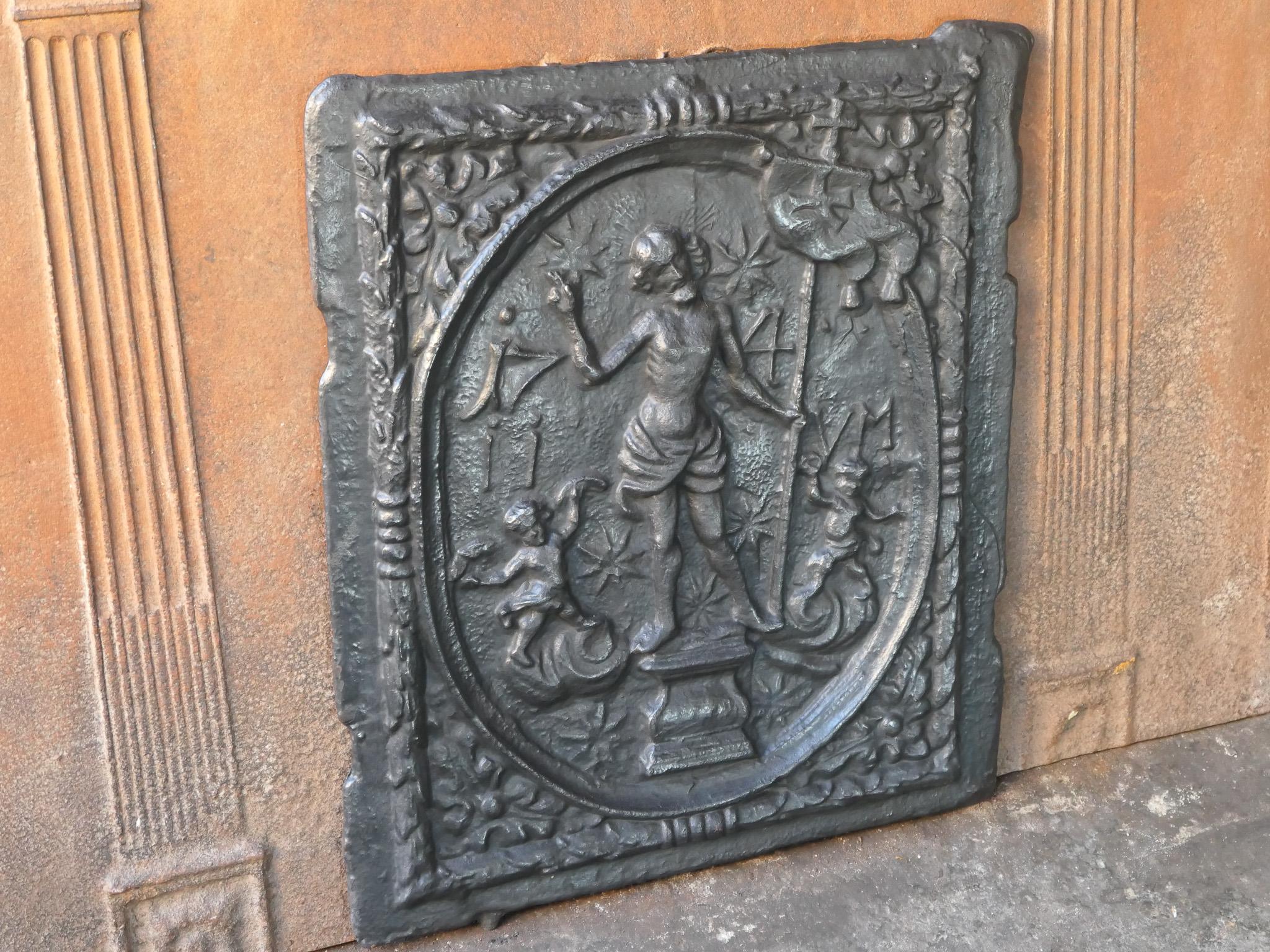 Iron Antique German 'Jesus' Fireback / Backsplash, 18th Century For Sale