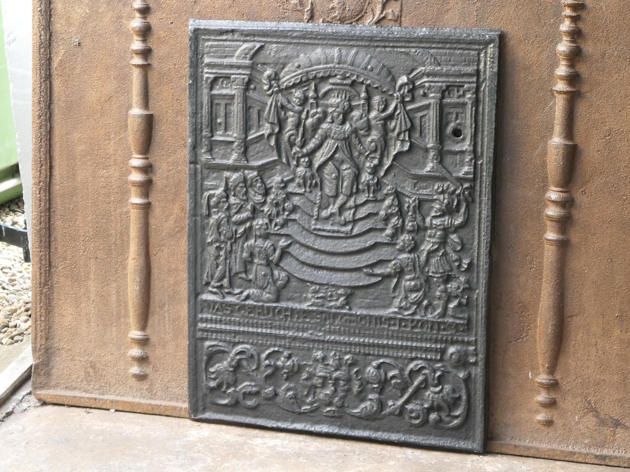 Louis XIV Antique German 'Judgement of Solomon' Fireback, 17th Century