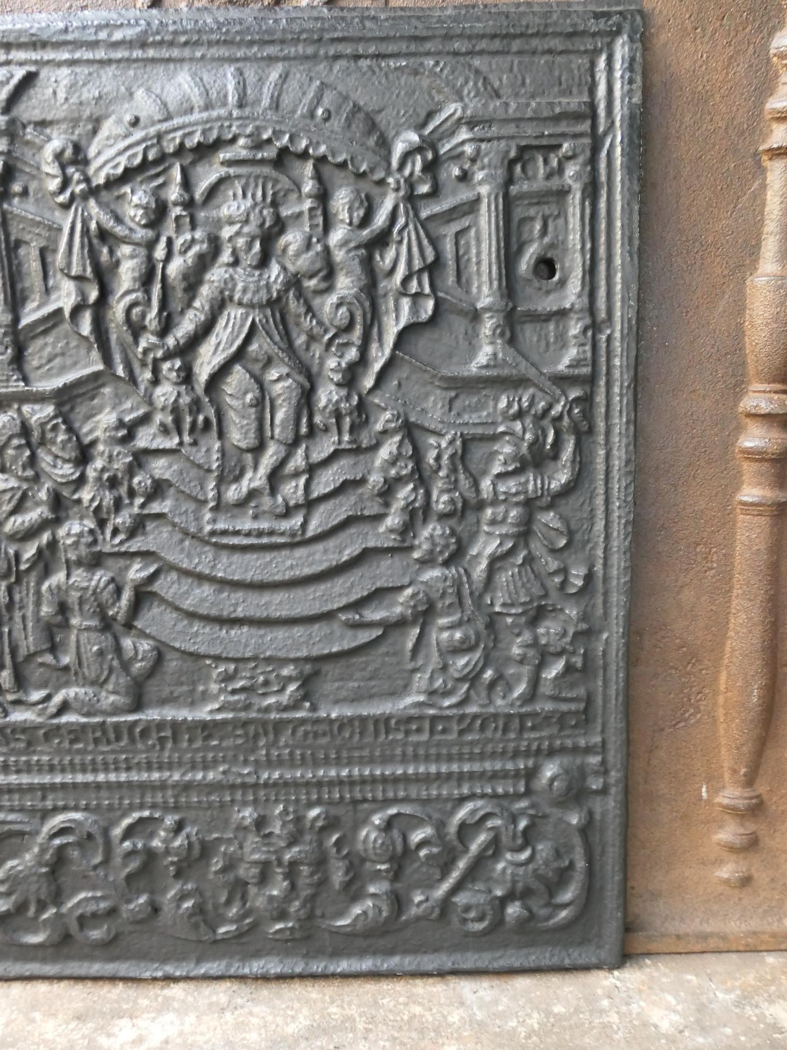 18th Century and Earlier Antique German 'Judgement of Solomon' Fireback, 17th Century