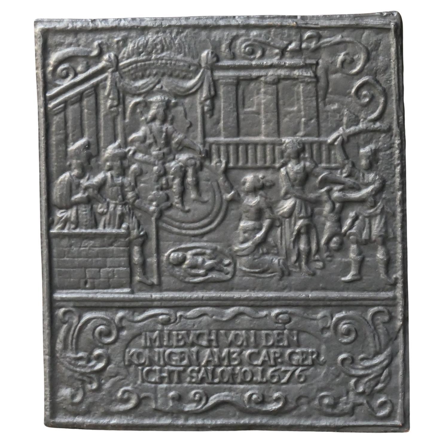 Antique German 'Judgement of Solomon' Fireback, 17th Century For Sale at  1stDibs