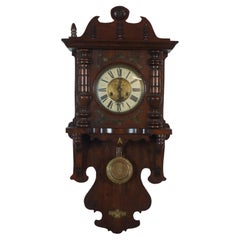 Antique German Junghans Freischwinger Free Swinger Walnut Wall Clock