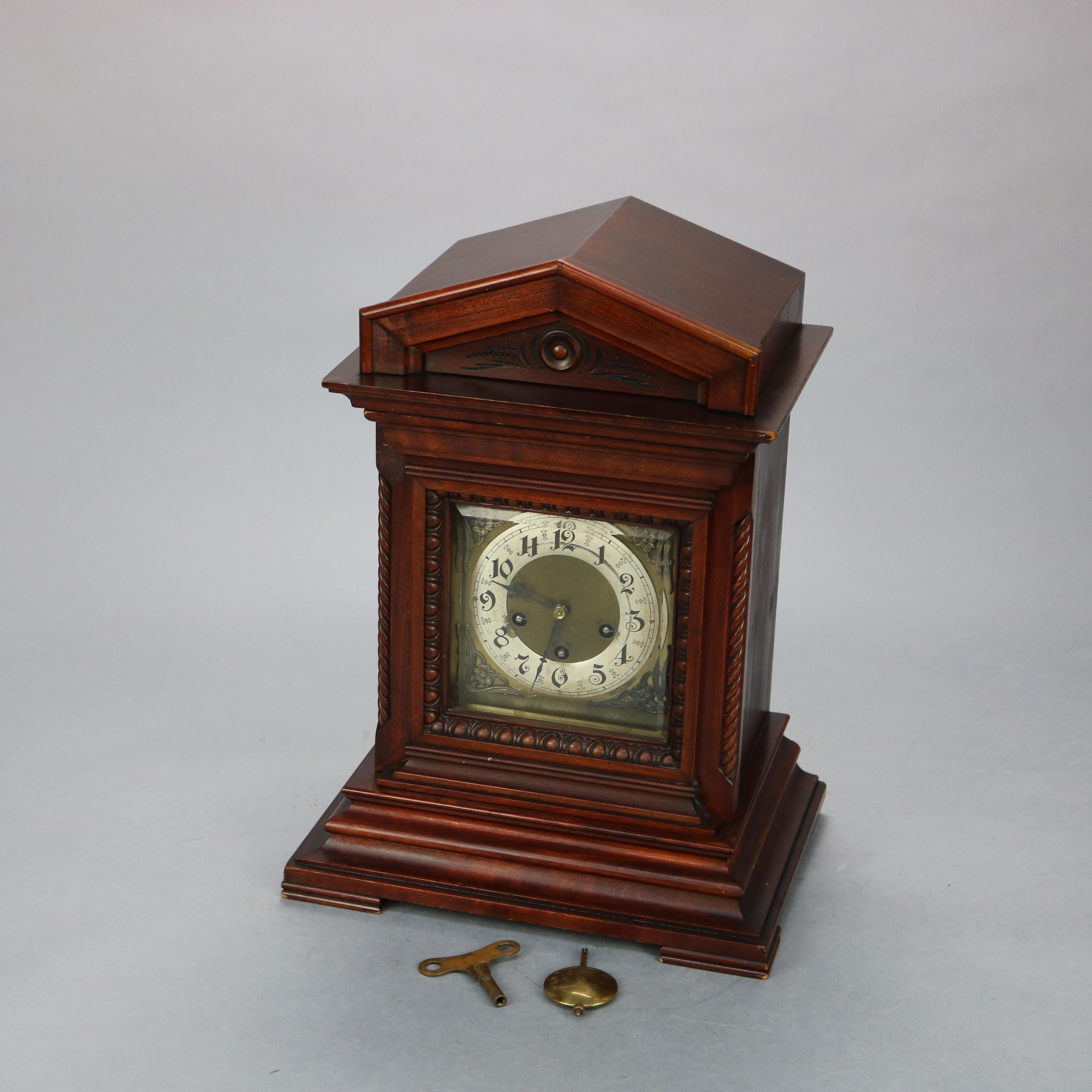 Antique German Junghans Mahogany Bracket Clock, Circa 1900 7