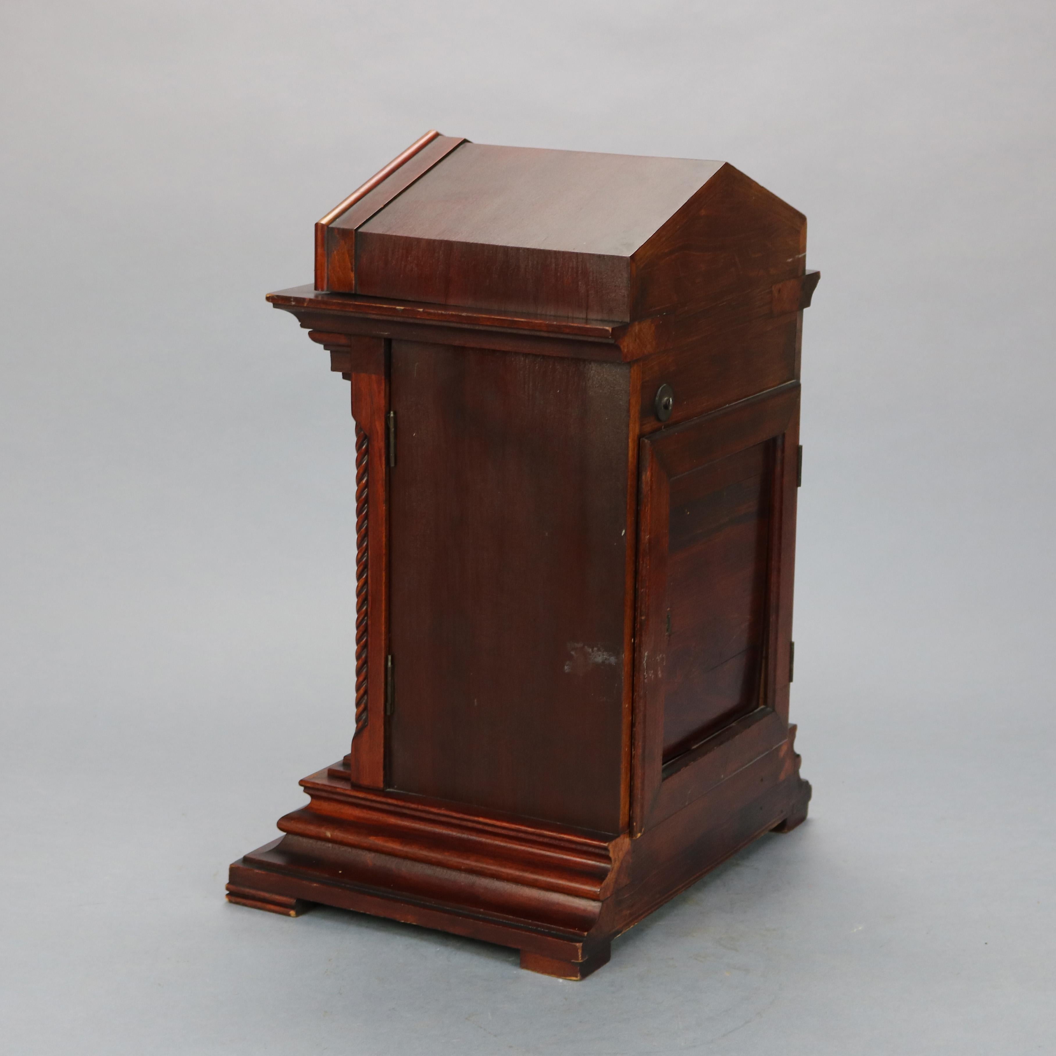 Metal Antique German Junghans Mahogany Bracket Clock, Circa 1900