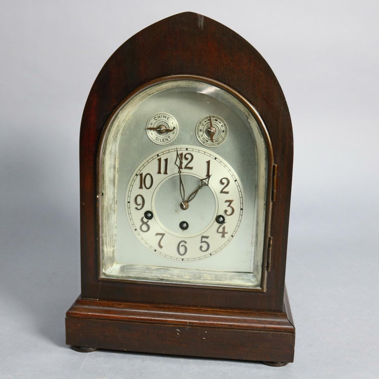Antique German Junghans Mahogany Shelf or Mantel Clock, circa 1920 at