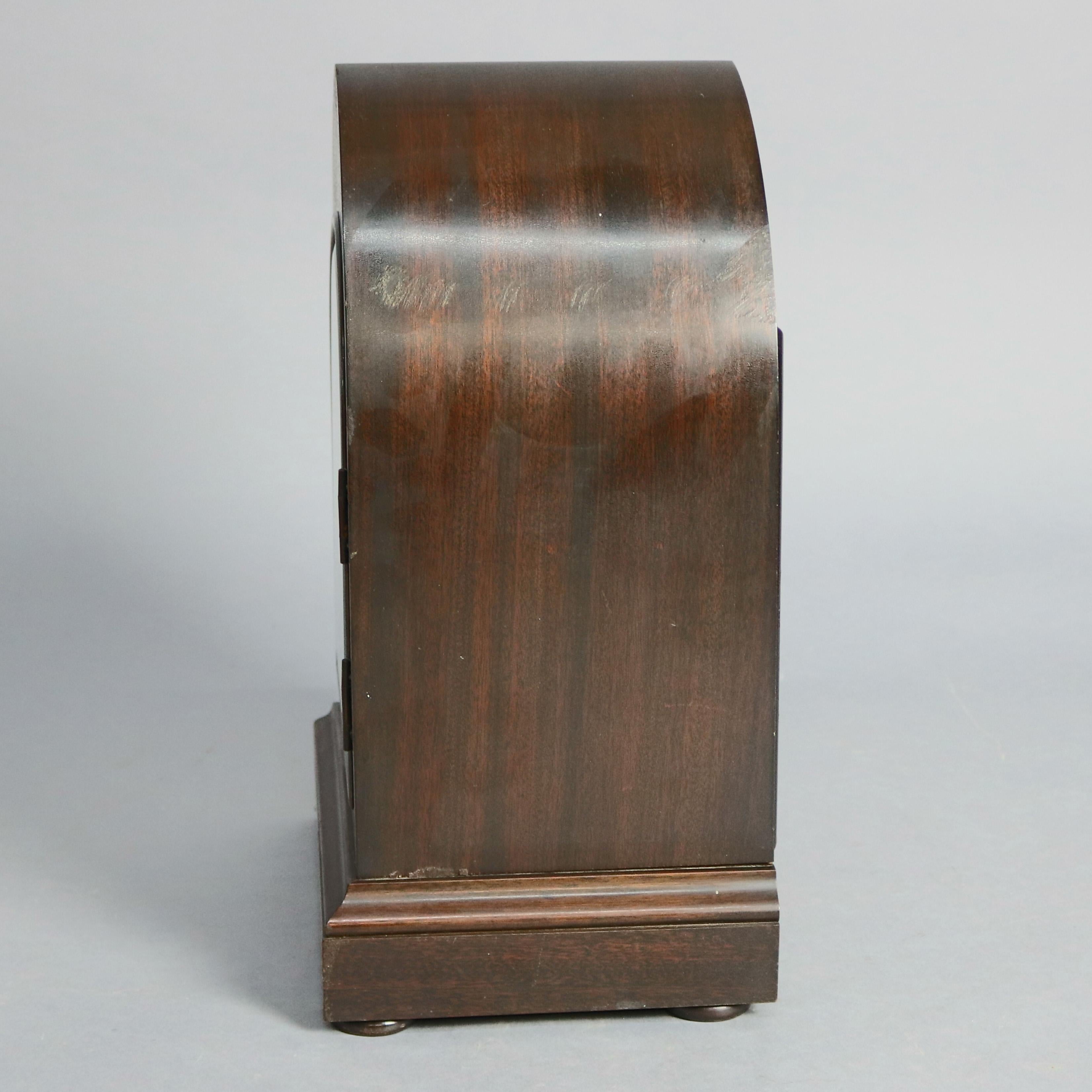 Antique German Junghans Mahogany Shelf or Mantel Clock, circa 1920 In Good Condition In Big Flats, NY