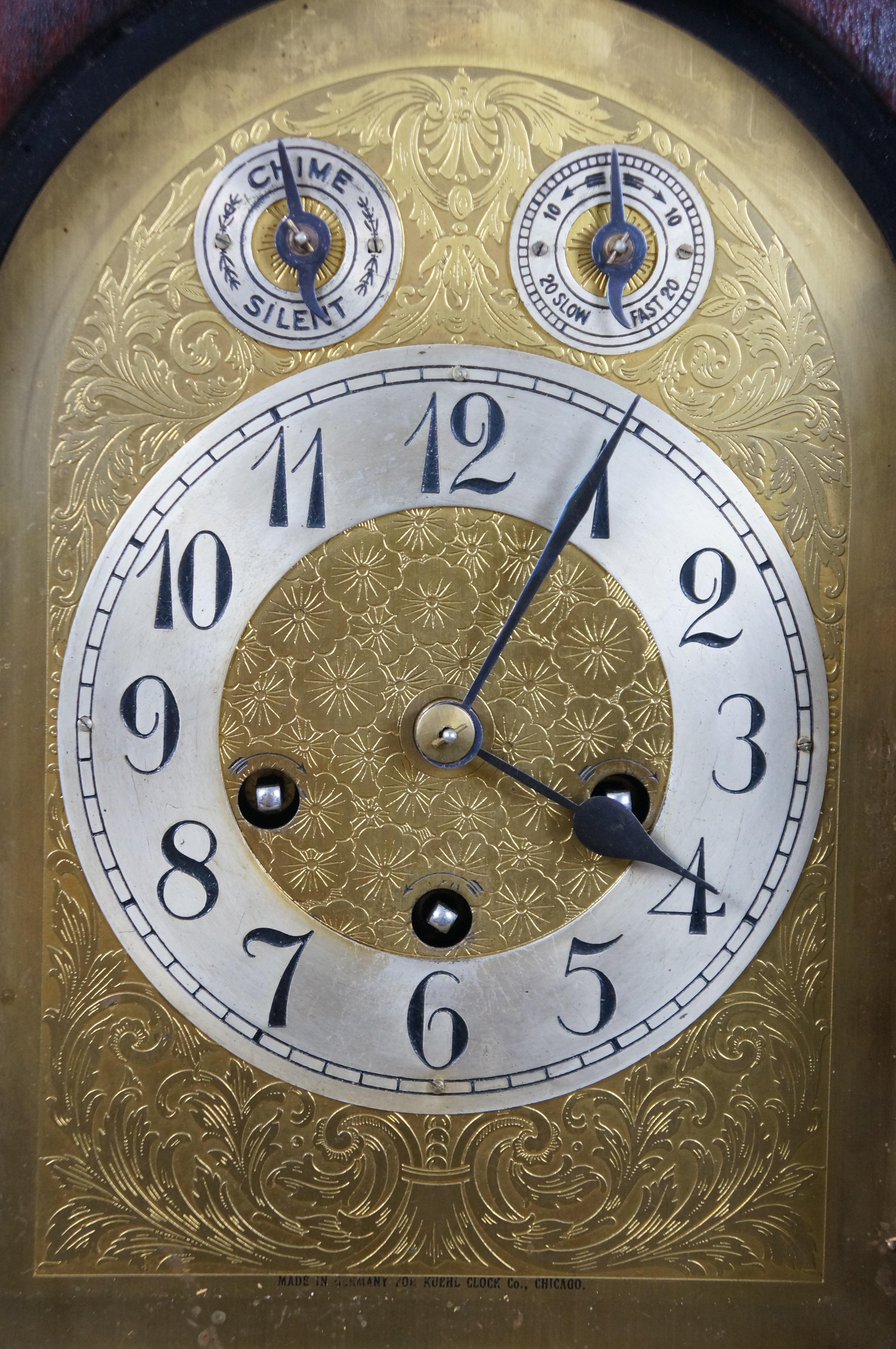 Antique German Junghans Mahogany Westminster Cathedral Mantel Bracket Clock 17