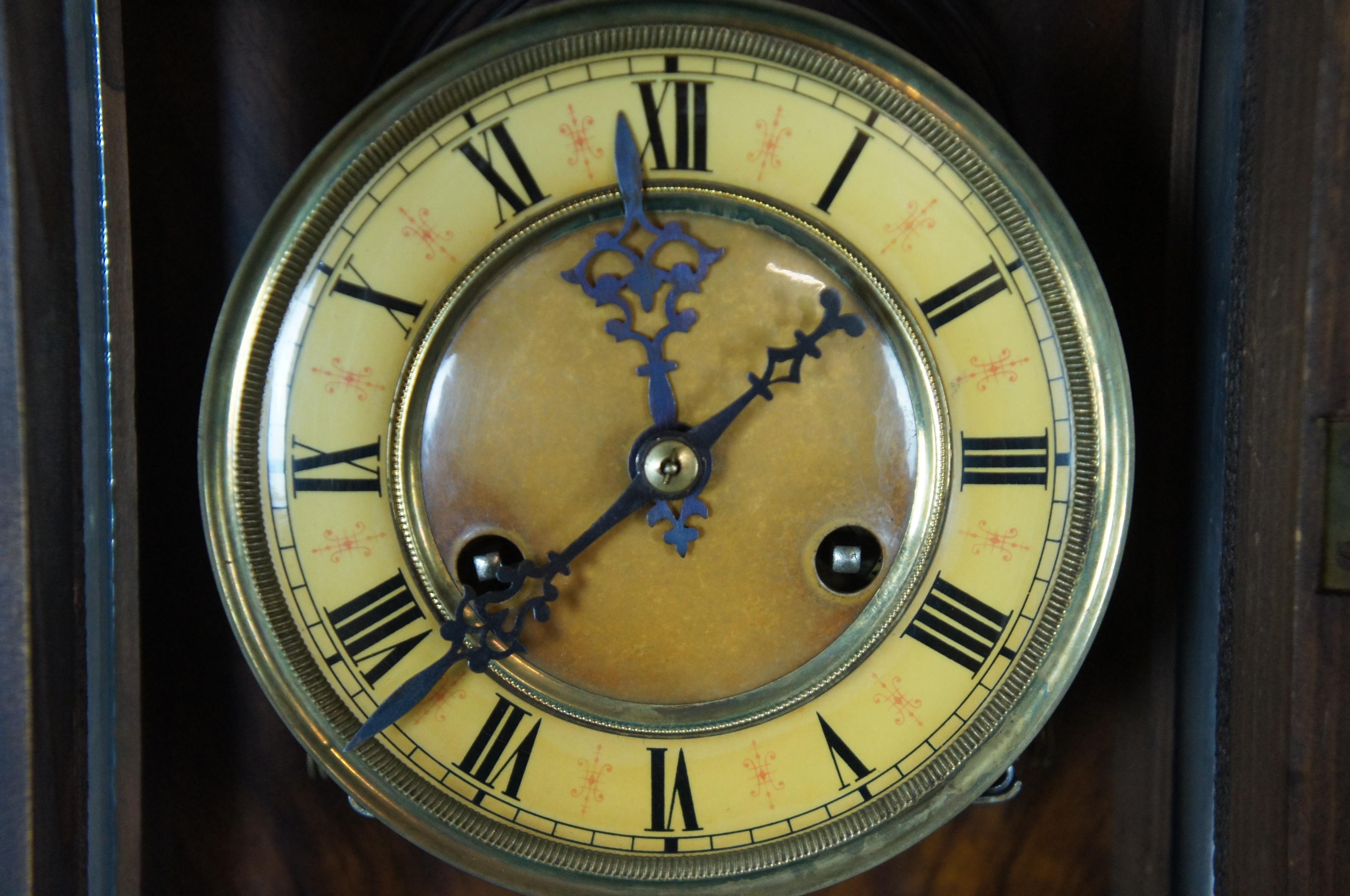 20th Century Antique German Kienzle Vienna Walnut Regulator Wall Clock RA Pendulum