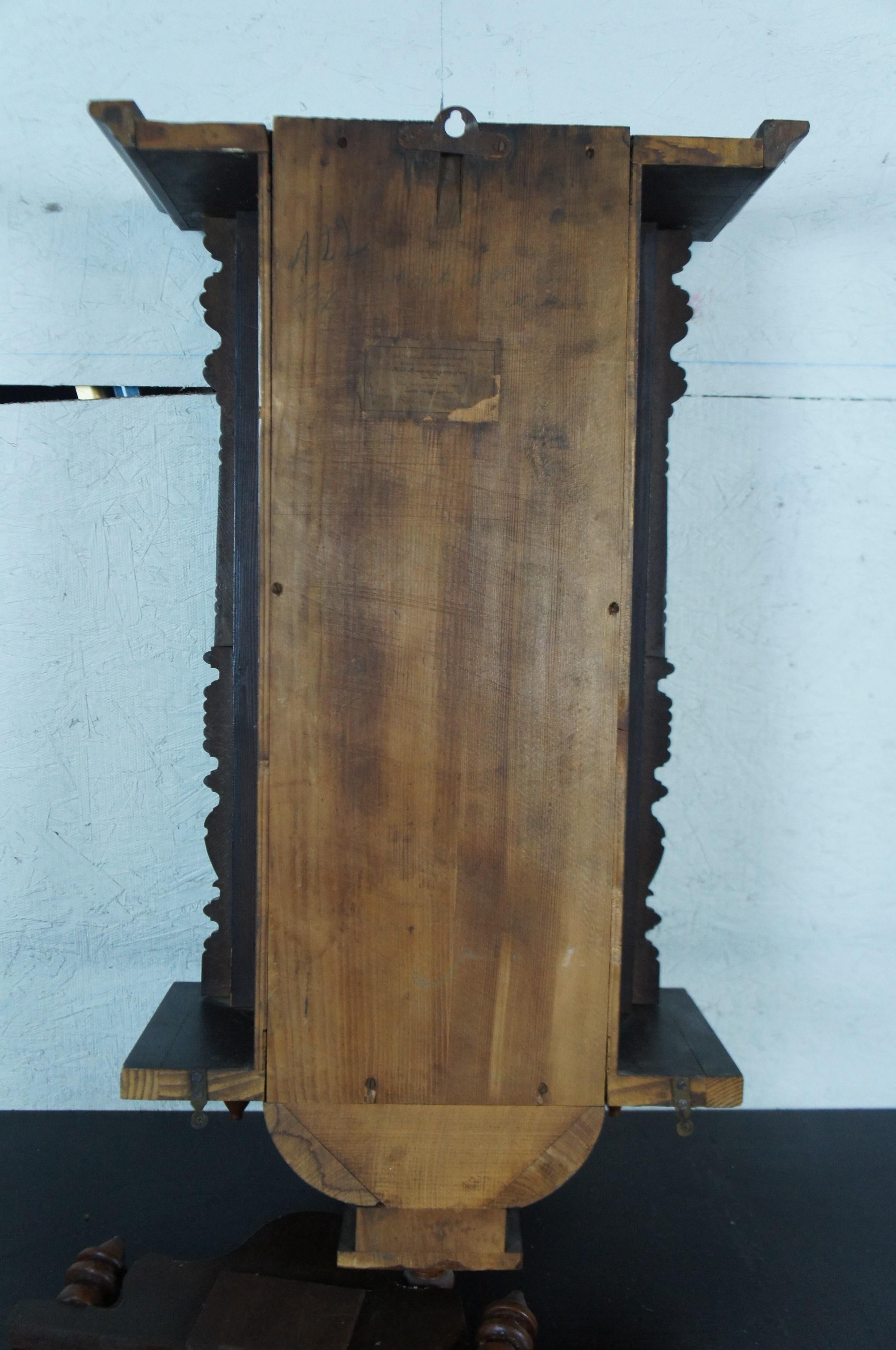 Antique German Kienzle Vienna Walnut Regulator Wall Clock RA Pendulum 1