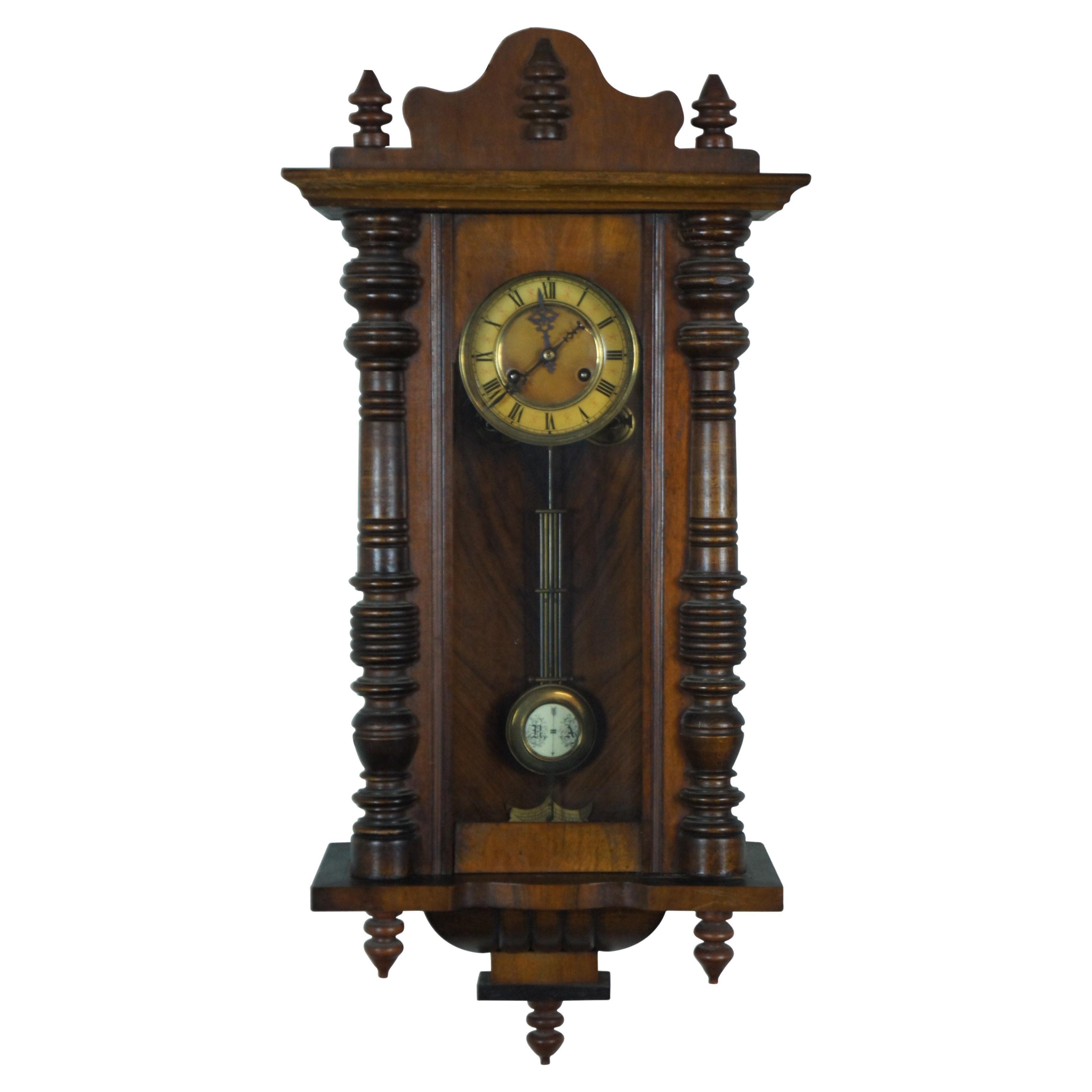 Antique German Kienzle Vienna Walnut Regulator Wall Clock RA Pendulum