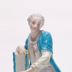 Antique German KPM Hand Painted & Gilt Porcelain Figural Spill Vase 19th Century