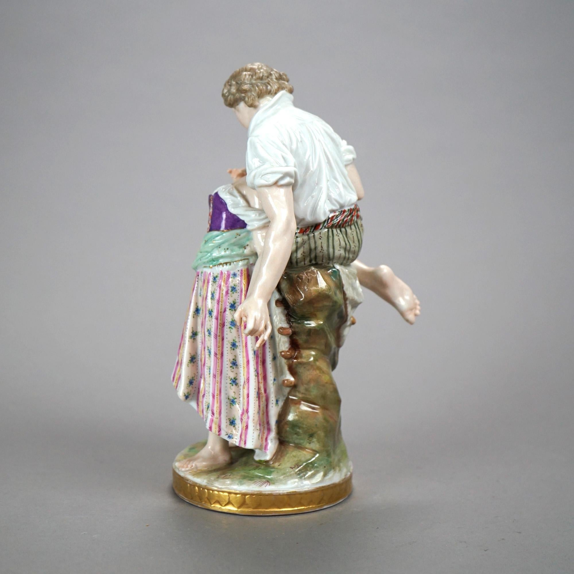 19th Century Antique German KPM Porcelain Figural Group, Courting Couple, Circa 1890