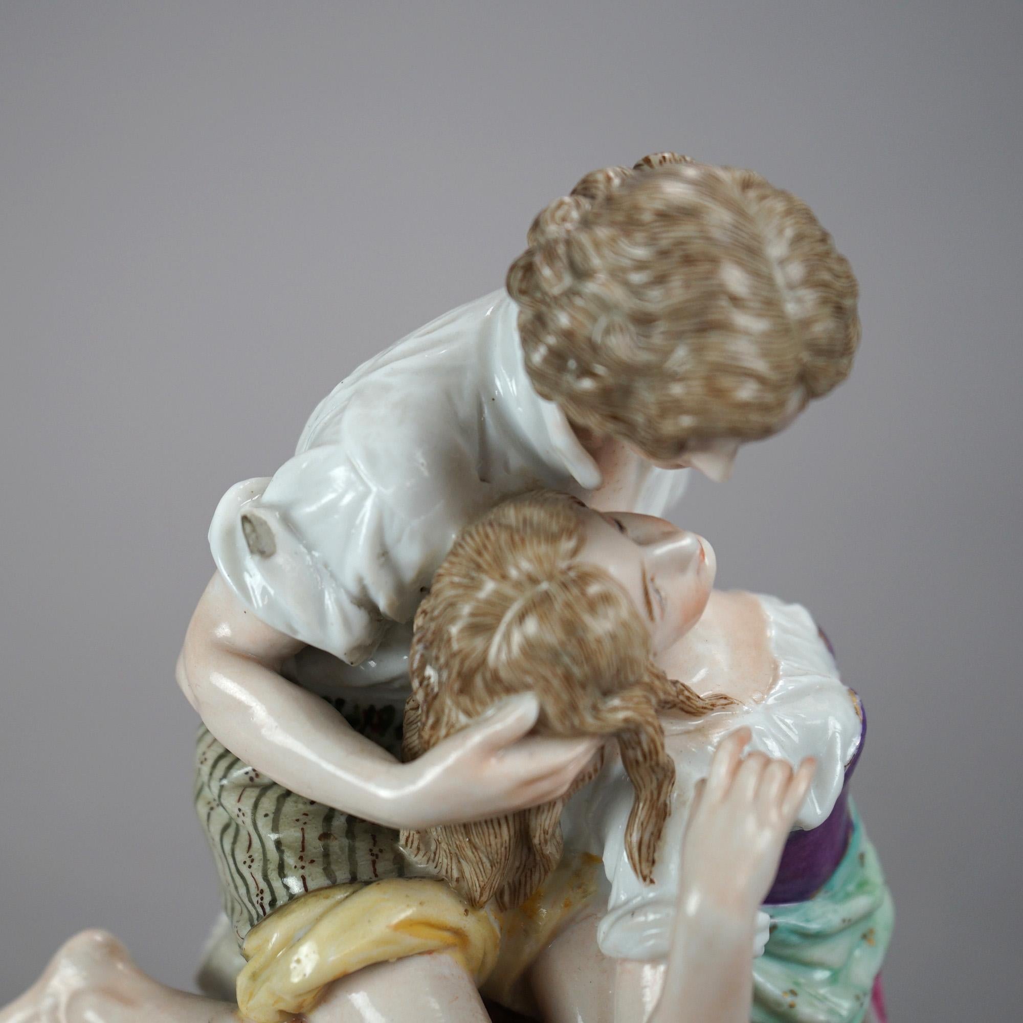 Antique German KPM Porcelain Figural Group, Courting Couple, Circa 1890 1