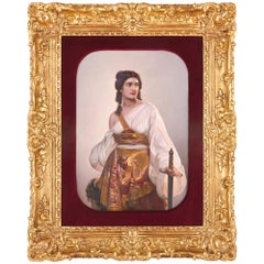 Antico pannello in porcellana tedesca KPM Porcelain raffigurante Giuditta con la testa di Oloferne
