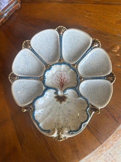 Antique German KPM Royal Berlin Porcelain Hand-Painted Oyster Plate