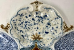 Antique German KPM Royal Berlin Porcelain Hand-Painted & Shaped Oyster Plate.