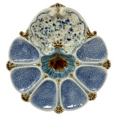 Antique German KPM Royal Berlin Porcelain Hand-Painted & Shaped Oyster Plate.