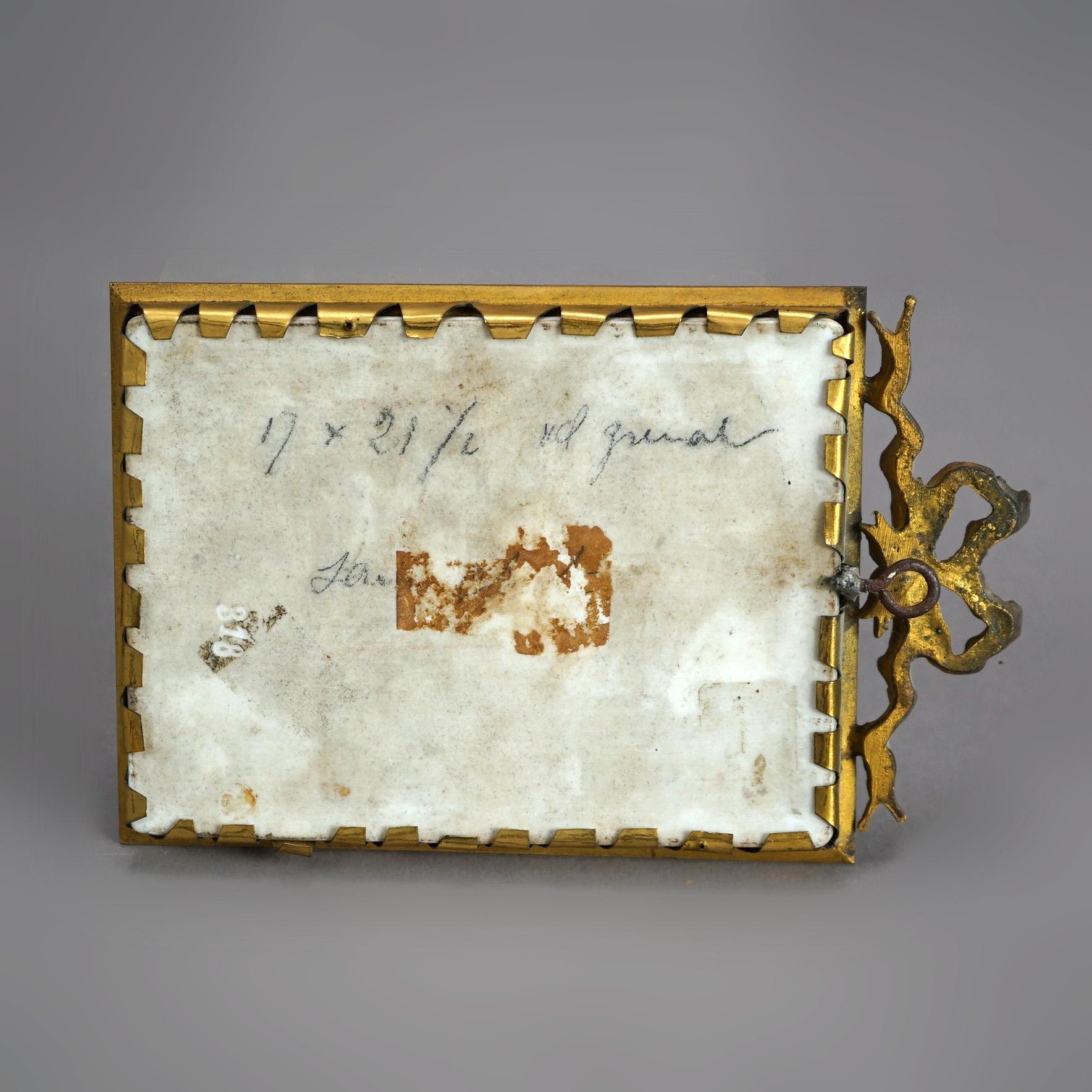 XIX secolo Antico ritratto in porcellana dipinta a mano della German School C1890