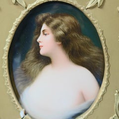 German KPM School Porcelain Portrait Plaque After Asti's "Erbluht" circa 1890