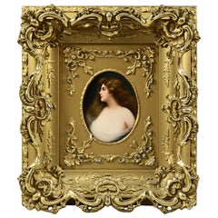 German KPM School Porcelain Portrait Plaque After Asti's "Erbluht" circa 1890