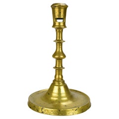 Antiker deutscher spätgotischer Messing-Kerzenleuchter, um 1500