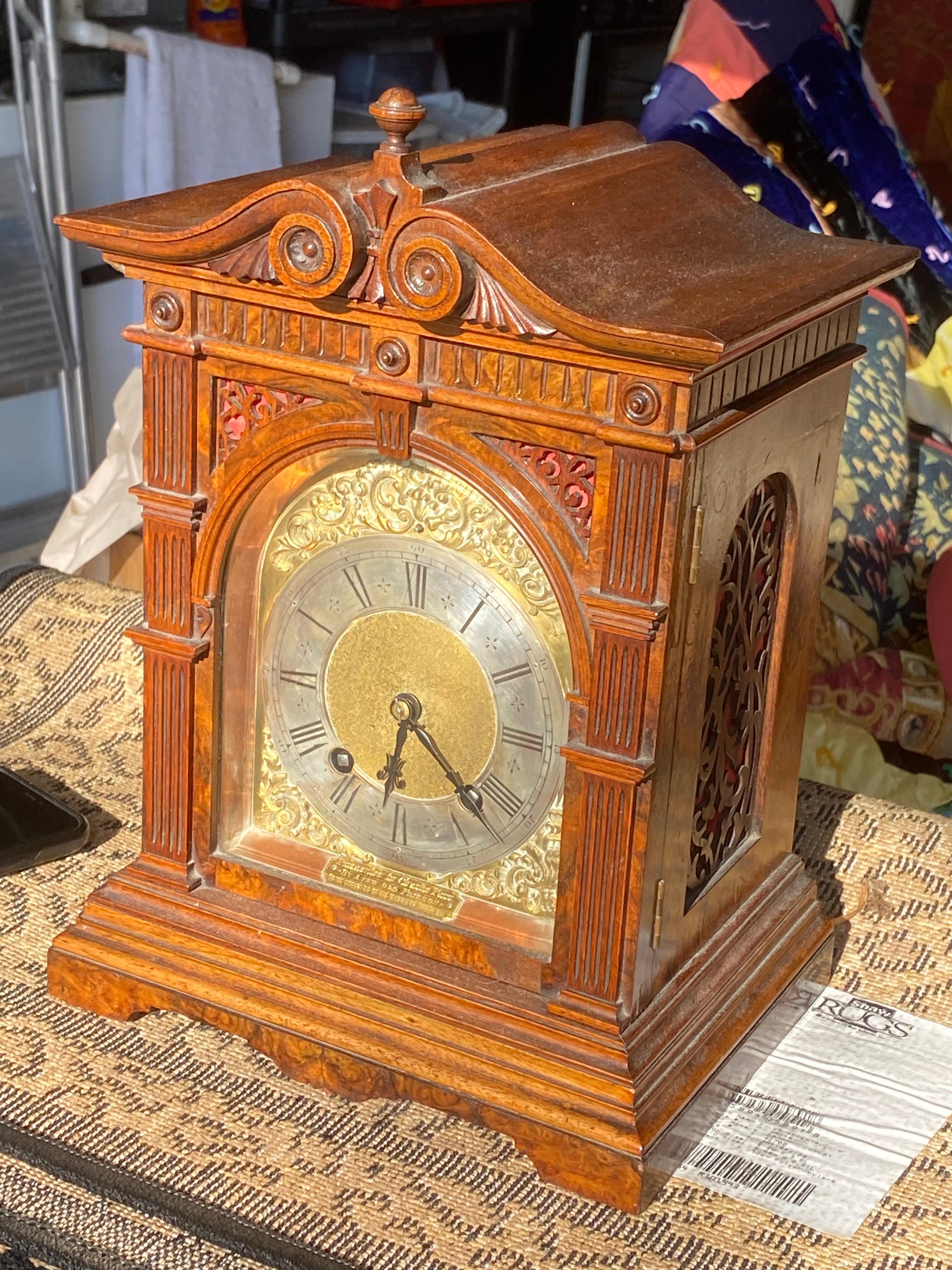 Early Victorian Antique German Lenzkirch Mantel Clock For Sale