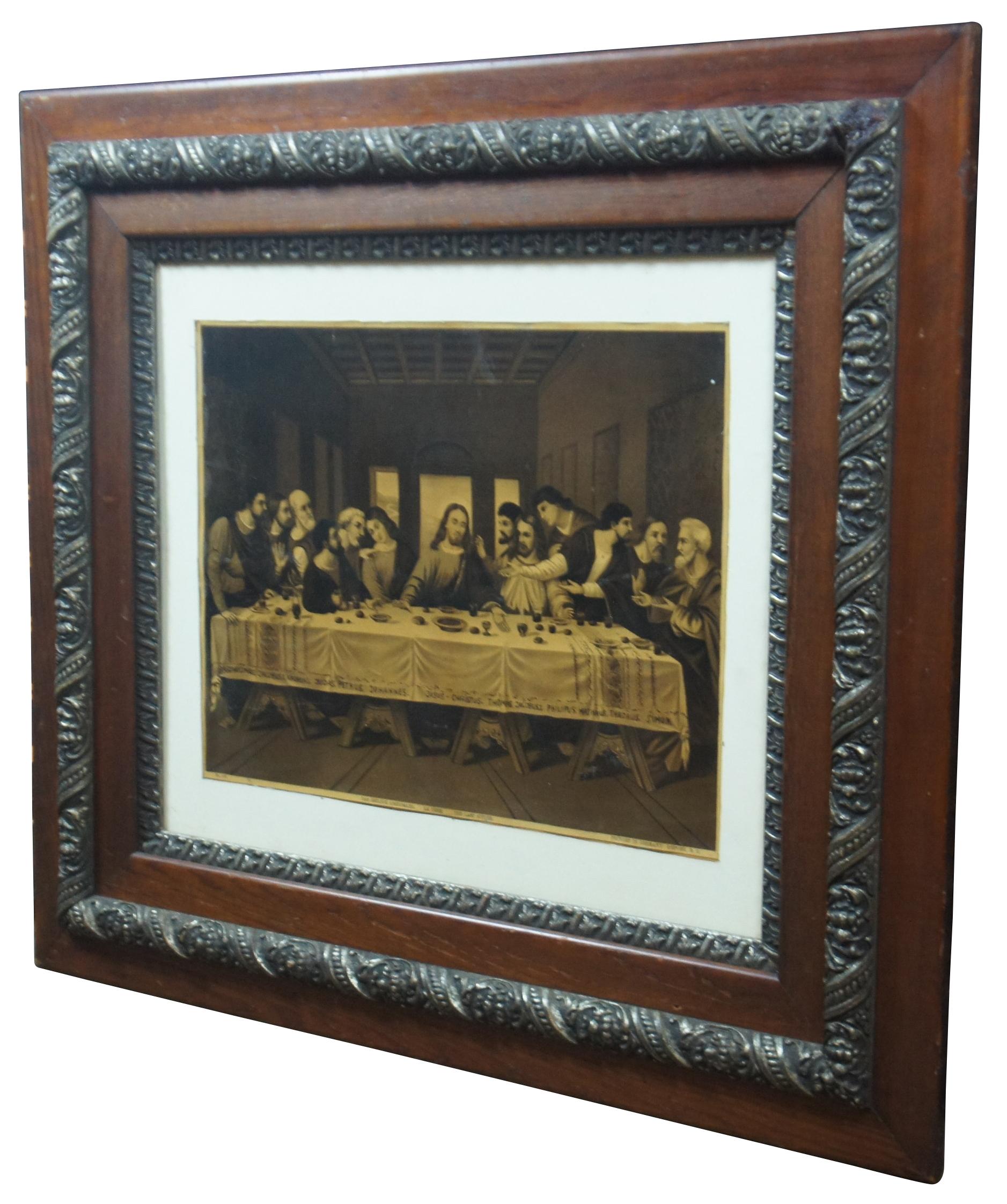 Early 20th century lithograph print of R. Tesar’s interpretation of Leonardo da Vinci’s “The Last Supper.” Printed in Germany. B. G. Depose. Placed in a nice period Victorian oak frame.

Measures: 35