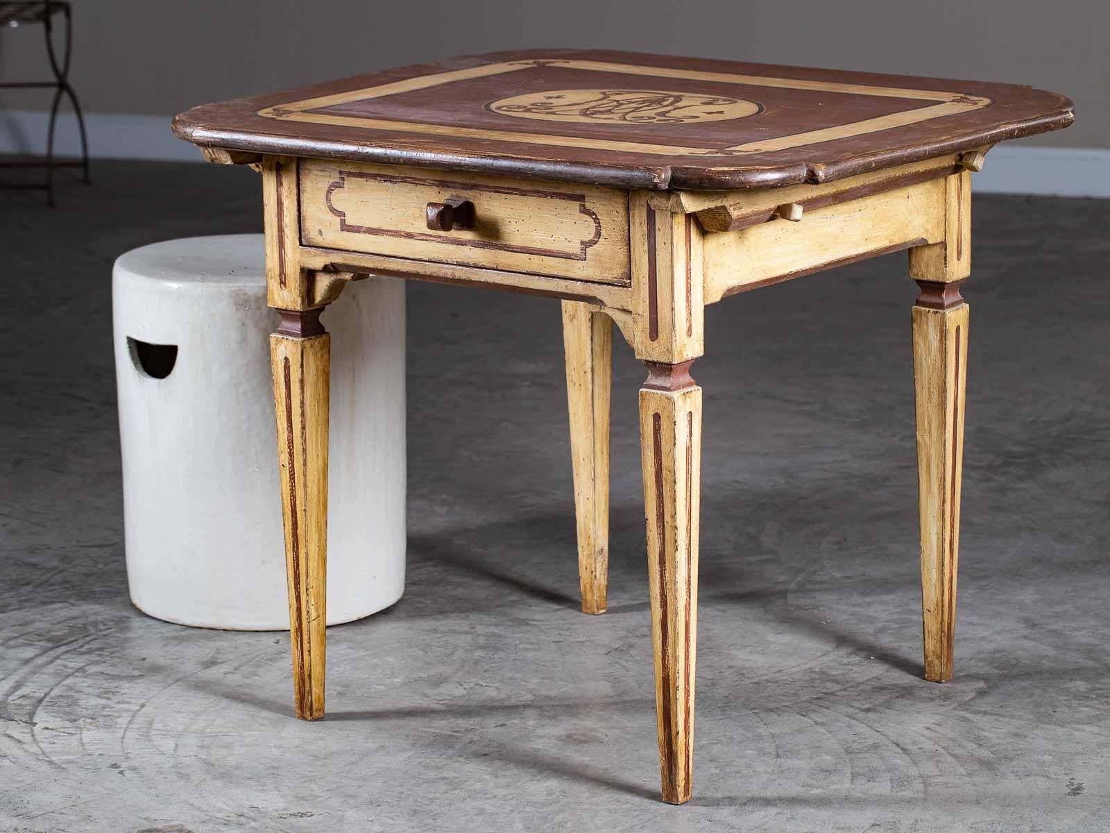 Antique German Louis XVI French Painted Table with Drawer, circa 1790 For Sale 5