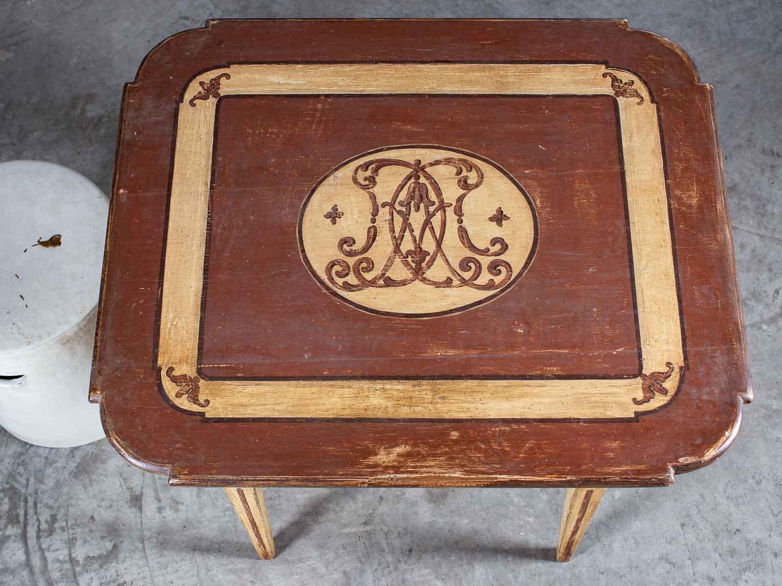 Antique German Louis XVI French Painted Table with Drawer, circa 1790 For Sale 7