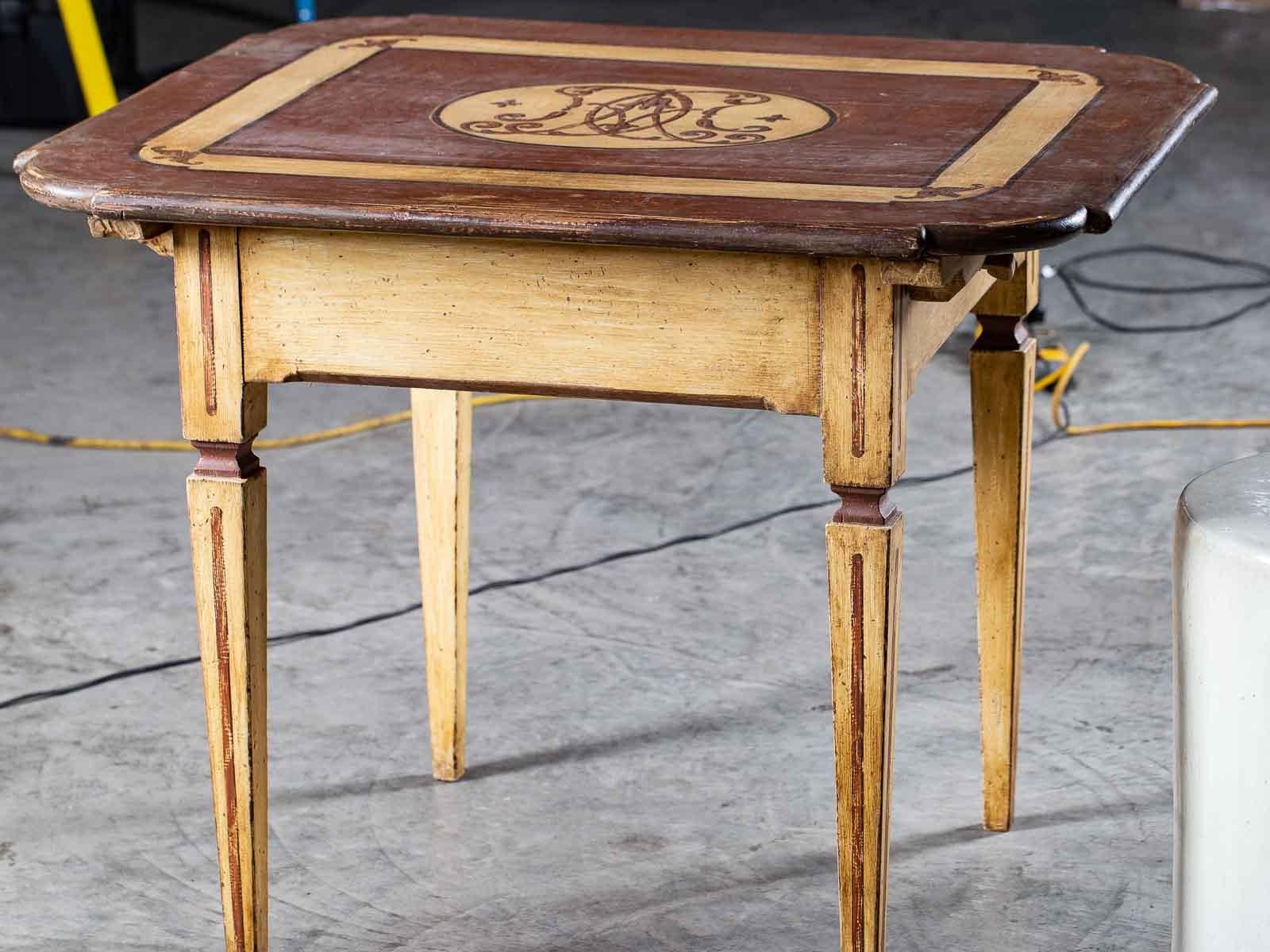 Antique German Louis XVI French Painted Table with Drawer, circa 1790 For Sale 9