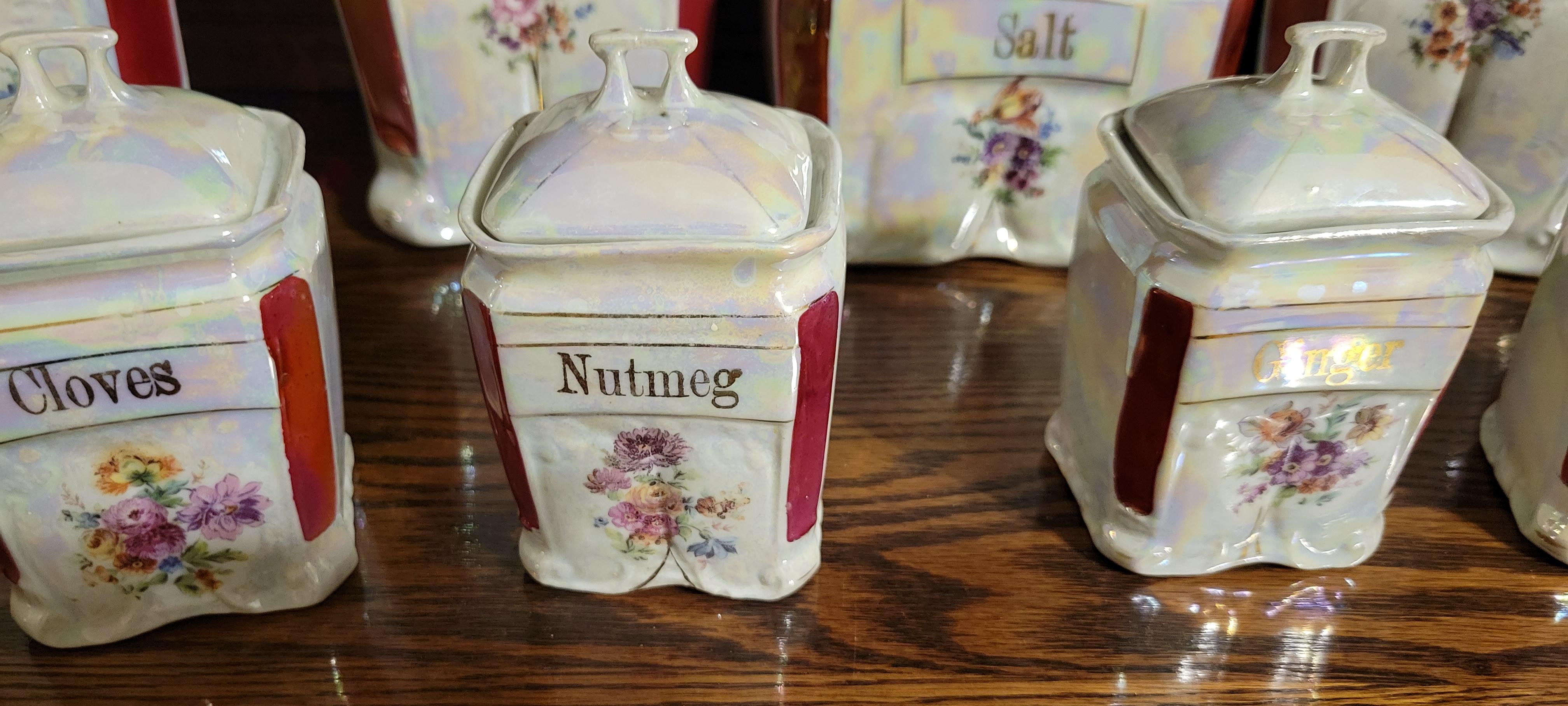 Antique German Lusterware Porcelain Canister Set In Good Condition For Sale In Phoenix, AZ