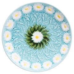 Antico piatto da portata tedesco in maiolica a forma di margherita, 1920 circa