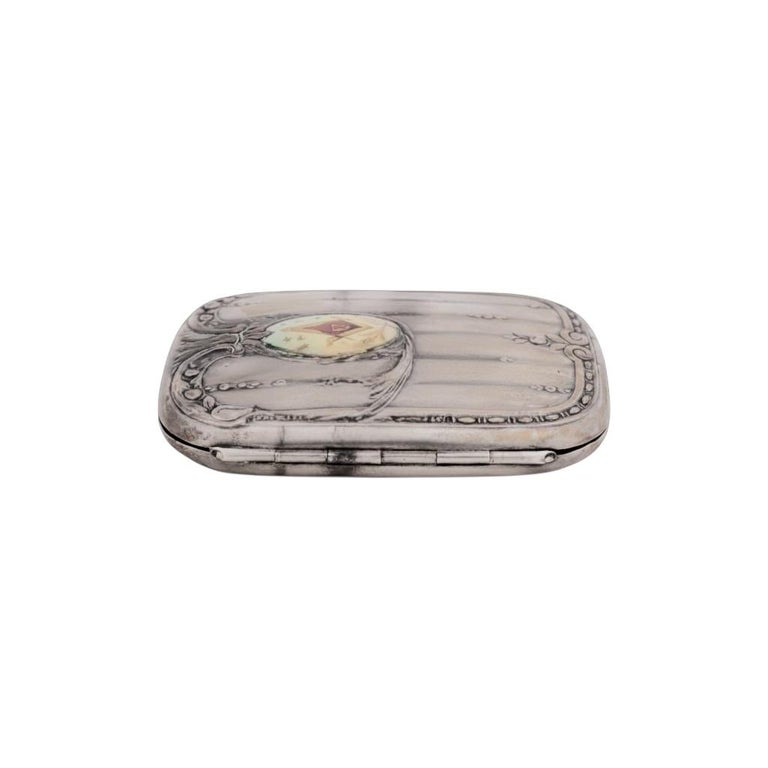 masonic cigarette case Antique German Masonic Enamel Silver Cigarette Case Early 20th Century For  Sale at 1stDibs