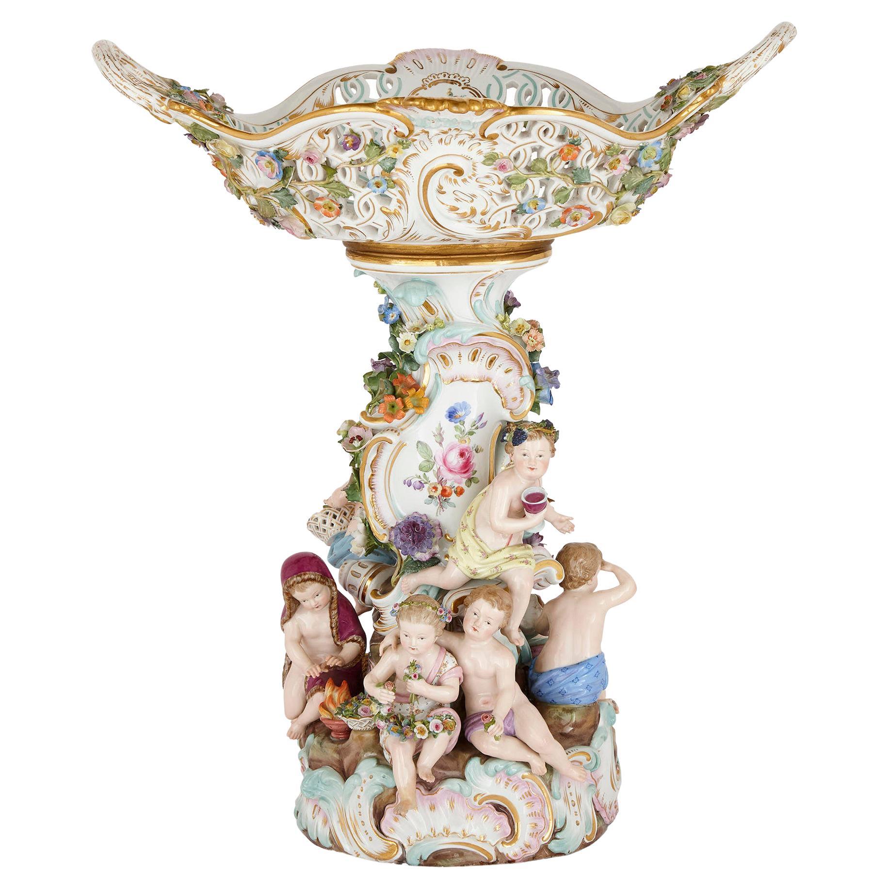 Antique German Meissen Porcelain Centrepiece