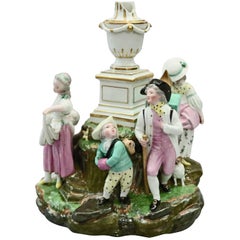 Groupe de figurines en porcelaine peinte à la main de l'école allemande de Meissen, circa 1880