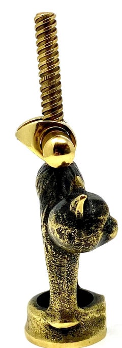 Antique German "Monopol Usbeck Co." Figural Black Cat Corkscrew, circa 1890-1930