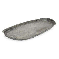 Antique German Naive Engraved Pewter Tray