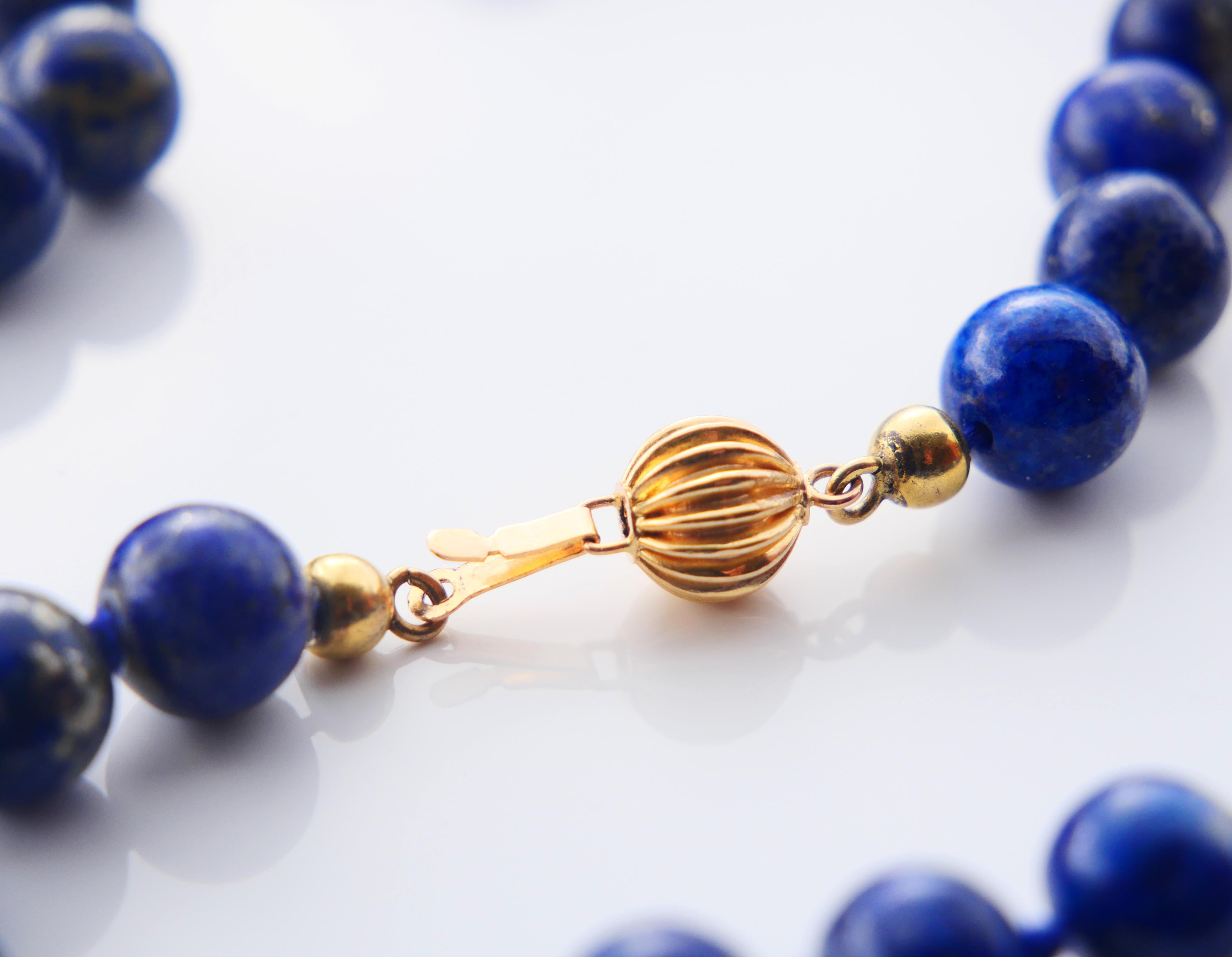 Antike deutsche Halskette, natürlicher Lapislazuli, massiver 14K 585 Gold / 97cm/ 80 gr im Angebot 1