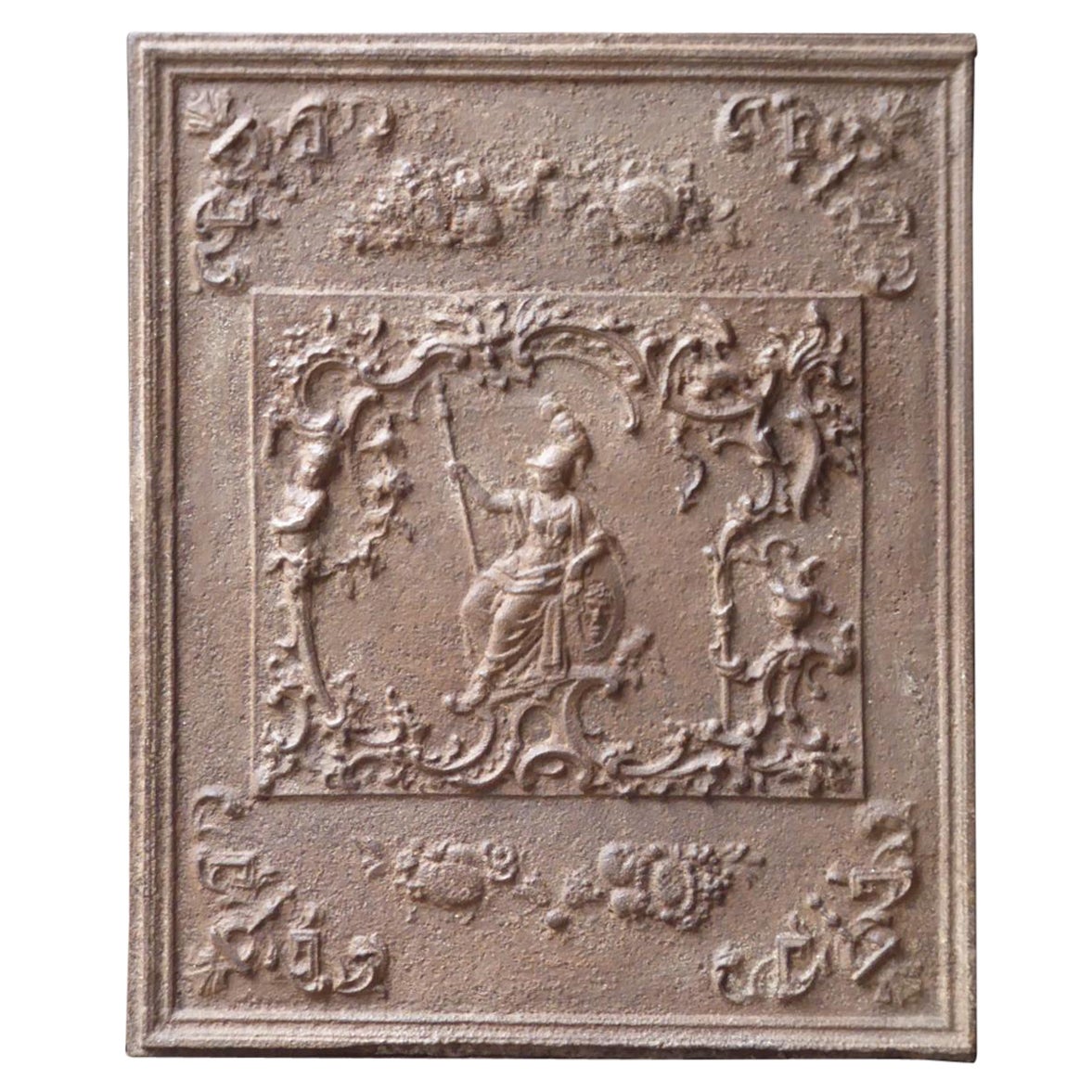 Antique German Neoclassical Minerva Fireback / Backsplash, 18th-19th Century For Sale