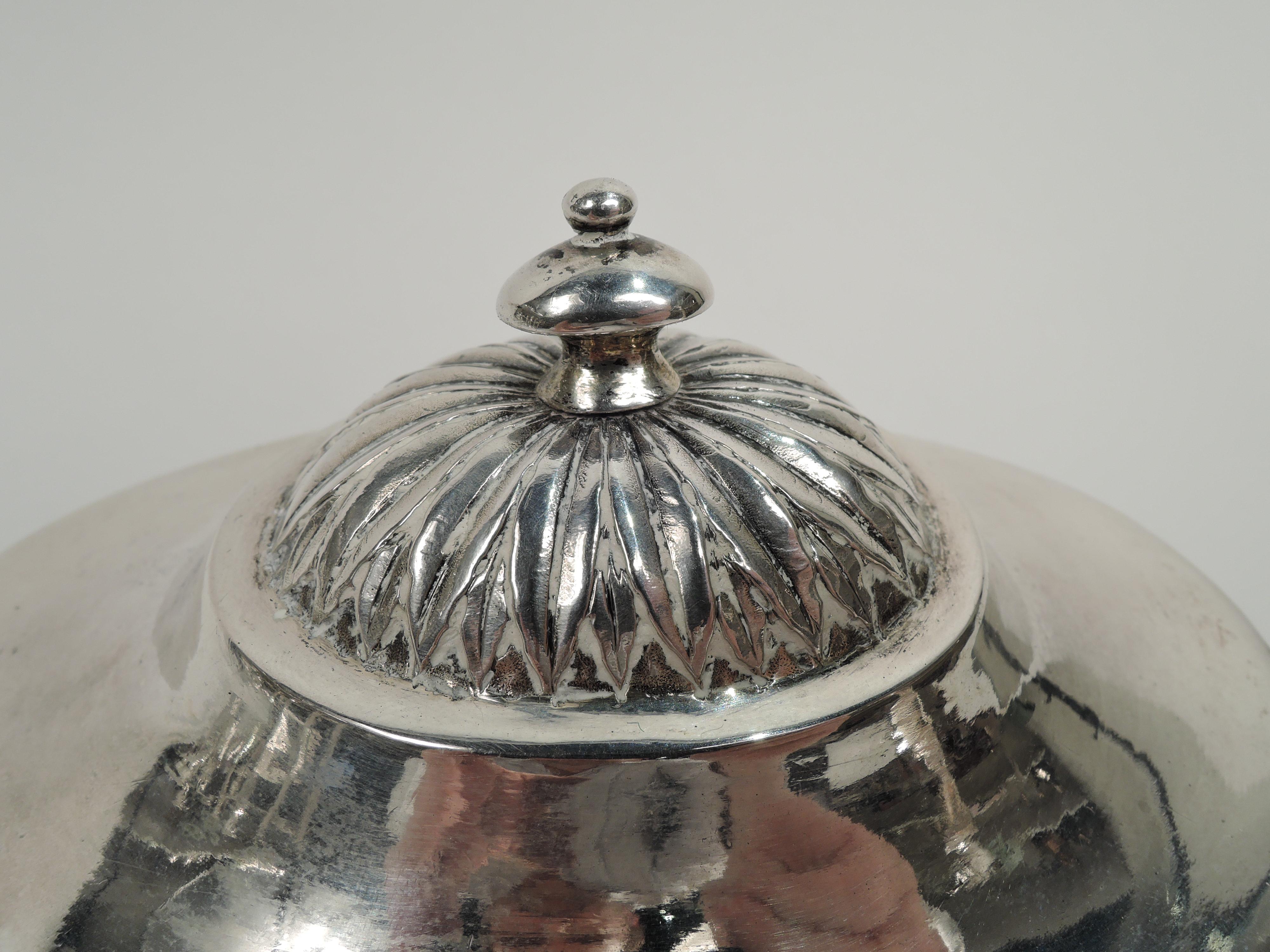 Antique German Neoclassical Silver Covered Urn In Good Condition For Sale In New York, NY