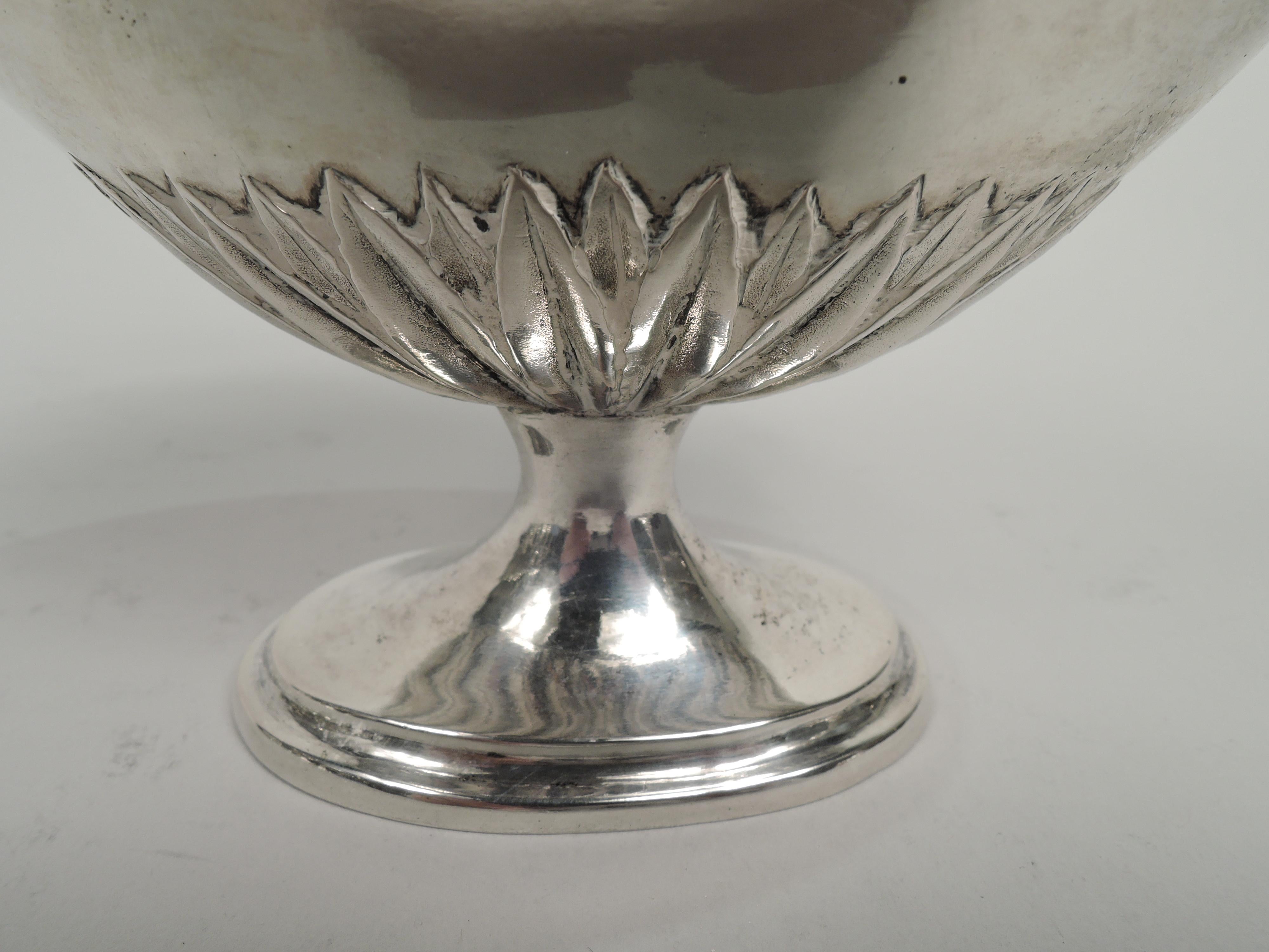 Antique German Neoclassical Silver Covered Urn For Sale 1